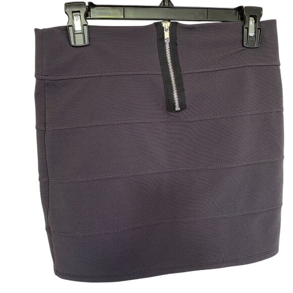 Charlotte Russe Vintage Womens Gray Bodycon Mini Skirt W/ Back Zipper Size M - Picture 2 of 8